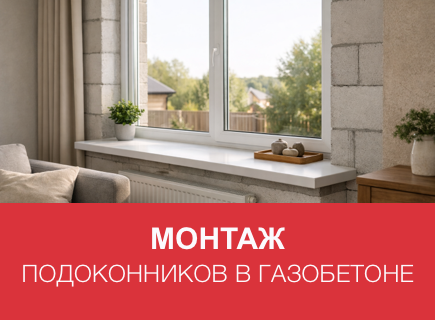 Выбор и монтаж подоконников в газобетонных домах в Брянске
